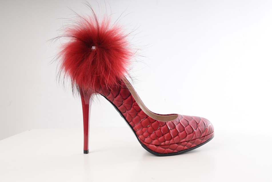 Red flower shoe